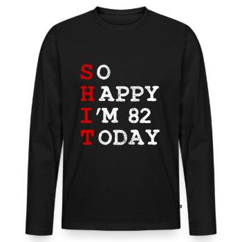 Birthday 82 Birthday Year Birth Funny - Men's Premium Organic Long Sleeve Shirt - black - Front - Nico (187cm)