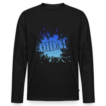 Oida - Männer Premium Bio Langarmshirt - Schwarz - Vorne - Nico (187cm)