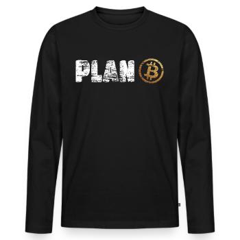Plan B Bitcoin Krypto Crypto BTC - Men's Premium Organic Long Sleeve Shirt - black - Front - Nico (187cm)