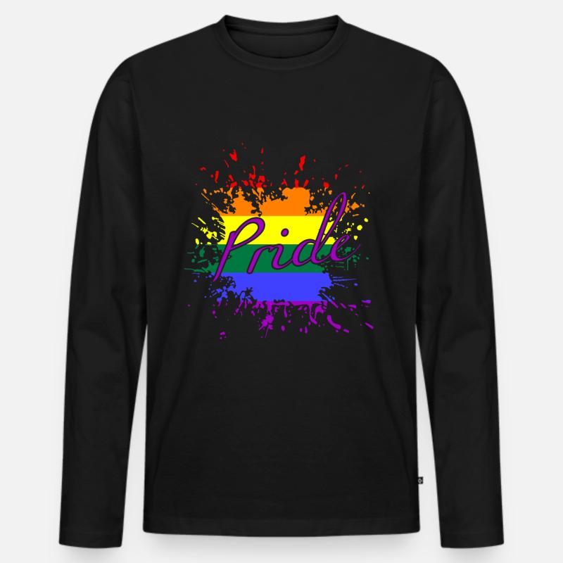 Pride Month - Männer Premium Bio Langarmshirt - Schwarz