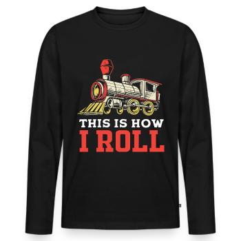 Model Railway Model Making Model Maker - Men's Premium Organic Long Sleeve Shirt - black - Front - Nico (187cm)