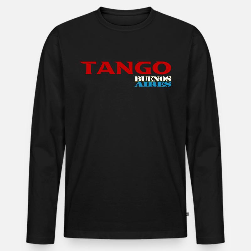 Tango - Männer Premium Bio Langarmshirt - Schwarz