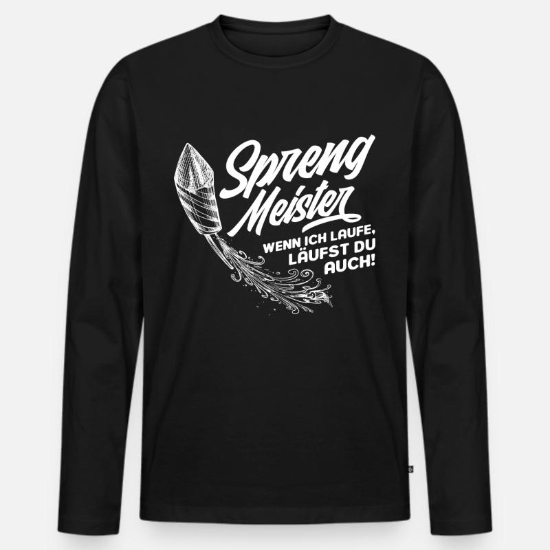 Silvester Feuerwerker Pyrotechniker Geschenk - Männer Premium Bio Langarmshirt - Schwarz