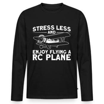 Model Airplane Airplane Model Flying Gift - Men's Premium Organic Long Sleeve Shirt - black - Front - Nico (187cm)