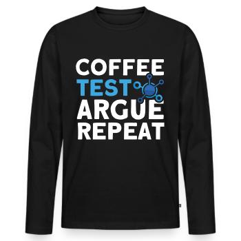 QA Ingenieur QA Tester Software Tester - Männer Premium Bio Langarmshirt - Schwarz - Vorne - Nico (187cm)