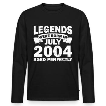 18ème anniversaire Juillet millésime 2004 idée cadeau - T-shirt manches longues Premium bio Homme - noir - Devant - Nico (187cm)