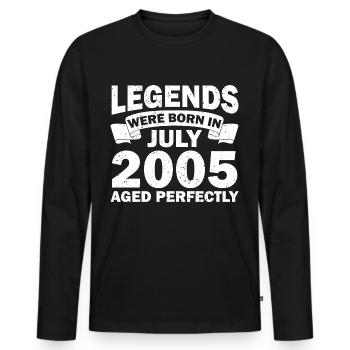 17ème Anniversaire Juillet Vintage 2005 Idée Cadeau - T-shirt manches longues Premium bio Homme - noir - Devant - Nico (187cm)