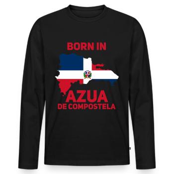 République dominicaine - T-shirt manches longues Premium bio Homme - noir - Devant - Nico (187cm)