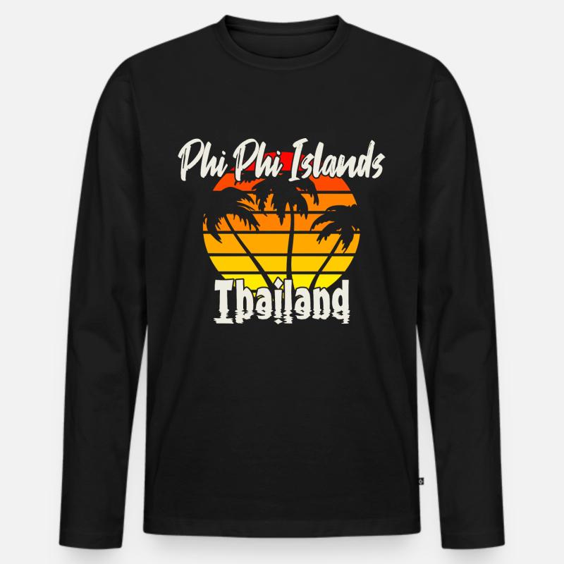 Phi Phi Islands Thailand - Männer Premium Bio Langarmshirt - Schwarz