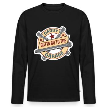 Cadeau de fête des pères pour papa pour la fête des hommes - T-shirt manches longues Premium bio Homme - noir - Devant - Nico (187cm)