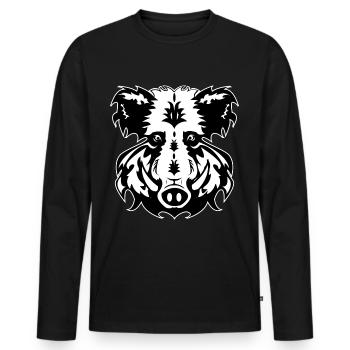 Wildschwein Wildschweine Keiler Eber Design - Männer Premium Bio Langarmshirt - Schwarz - Vorne - Nico (187cm)