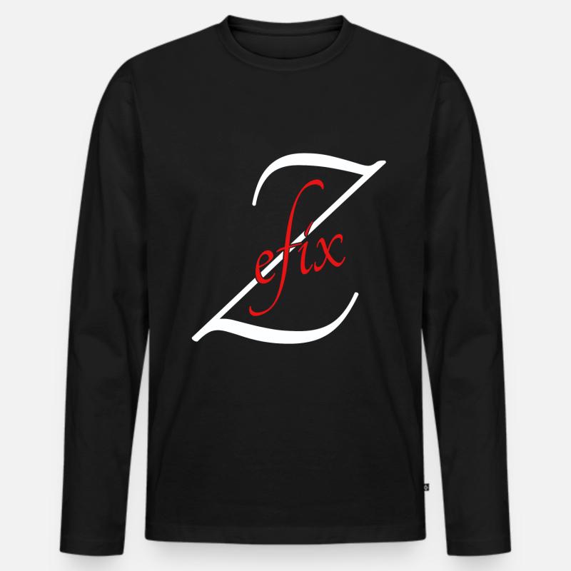 Zefix - Männer Premium Bio Langarmshirt - Schwarz
