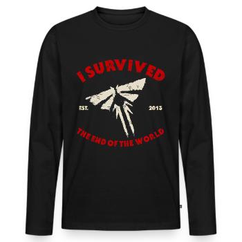 23F 0255 bk - Männer Premium Bio Langarmshirt - Schwarz - Vorne - Nico (187cm)