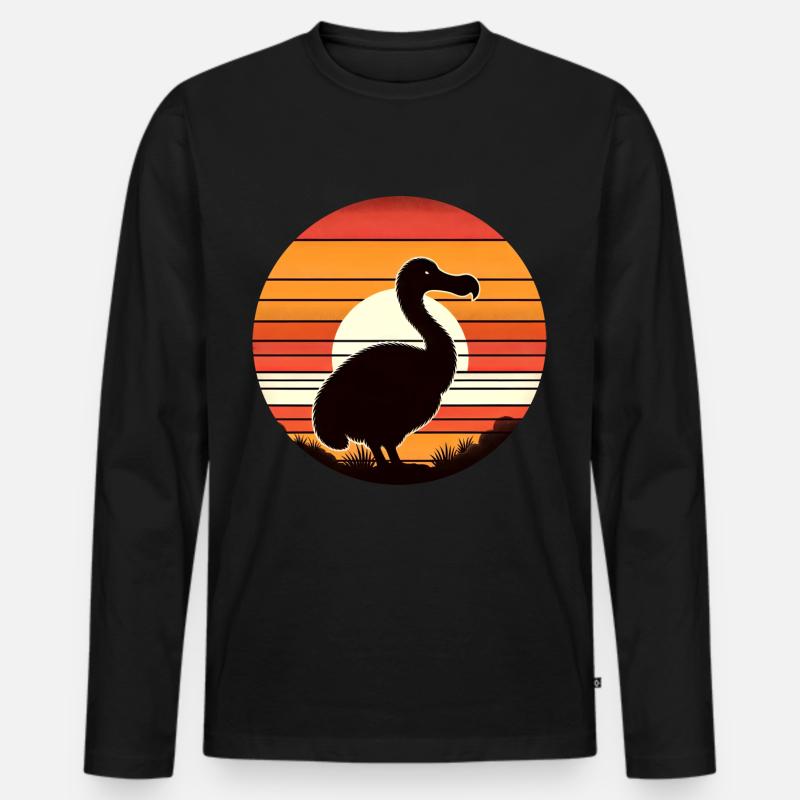 Dodo - Männer Premium Bio Langarmshirt - Schwarz
