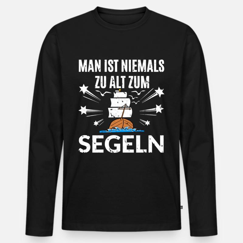 Segeln Segler - Männer Premium Bio Langarmshirt - Schwarz