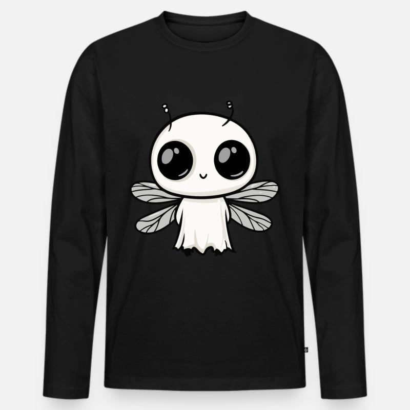 Dragonfly Halloween Funny Ghost - Men's Premium Organic Long Sleeve Shirt - black