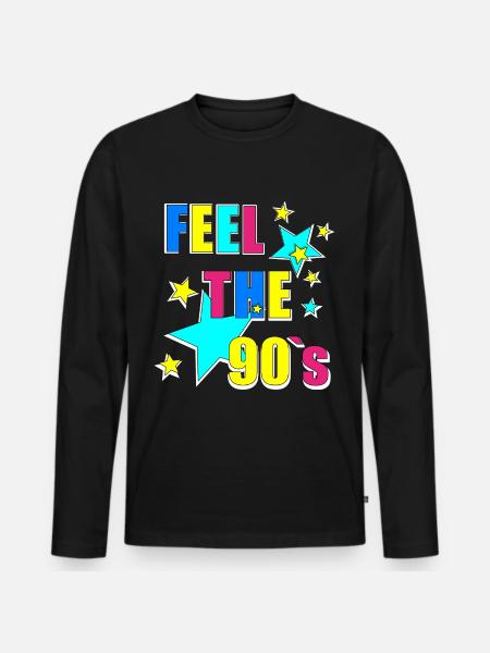 Feel the 90s - Men's Premium Organic Long Sleeve Shirt - black