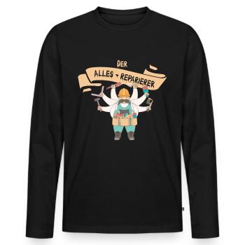 Echte Heimwerker können alles - tolles Geschenk - Männer Premium Bio Langarmshirt - Schwarz - Vorne - Nico (187cm)