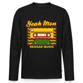 Jamaïque Reggae Music Jamaïque - T-shirt manches longues Premium bio Homme - noir - Devant - Nico (187cm)
