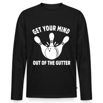 Bowling Bowler Gutter Strike Replacement Needles - Men's Premium Organic Long Sleeve Shirt - black - Front - Nico (187cm)