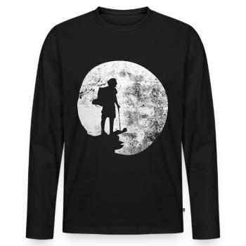Lune - Randonnée - (2) - T-shirt manches longues Premium bio Homme - noir - Devant - Nico (187cm)