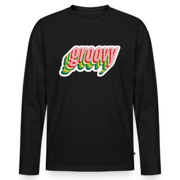 Groovy Groove Music - T-shirt manches longues Premium bio Homme - noir - Devant - Nico (187cm)