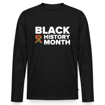 Black History Month - Männer Premium Bio Langarmshirt - Schwarz - Vorne - Nico (187cm)