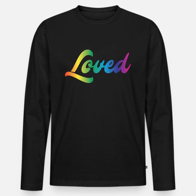 Loved - Männer Premium Bio Langarmshirt - Schwarz