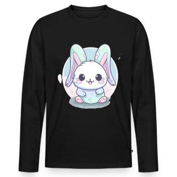 Easter Bunny Easter Bunny Bunny Gift - Men's Premium Organic Long Sleeve Shirt - black - Front - Nico (187cm)