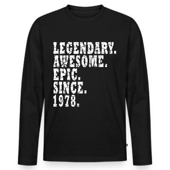 1978 Jahrgang Geburtstag Geburtsjahr 1978 Geschenk - Männer Premium Bio Langarmshirt - Schwarz - Vorne - Nico (187cm)