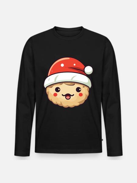Biscuit Christmas Baking - Men's Premium Organic Long Sleeve Shirt - black