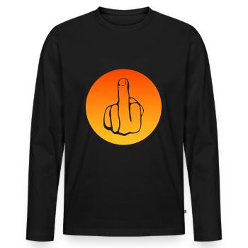 fuck off, fuck you, fucking, fuck - Männer Premium Bio Langarmshirt - Schwarz - Vorne - Nico (187cm)
