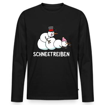 Schneetreiben - Männer Premium Bio Langarmshirt - Schwarz - Vorne - Nico (187cm)