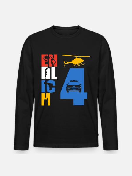 Endlich 4 Polizei - Männer Premium Bio Langarmshirt - Schwarz