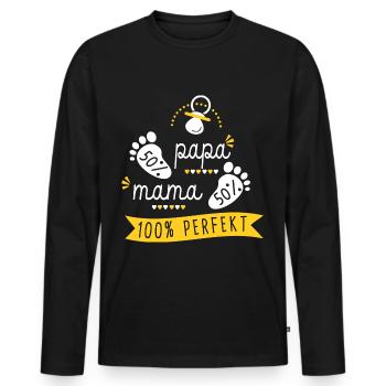Baby Birth Pregnancy Pregnancy Perfect - Men's Premium Organic Long Sleeve Shirt - black - Front - Nico (187cm)