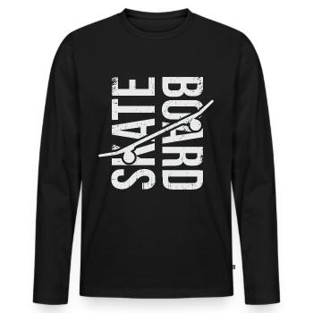 Skateboard Skate Skater Skater Skater - T-shirt manches longues Premium bio Homme - noir - Devant - Nico (187cm)