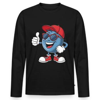 Blaubeere - Männer Premium Bio Langarmshirt - Schwarz - Vorne - Nico (187cm)
