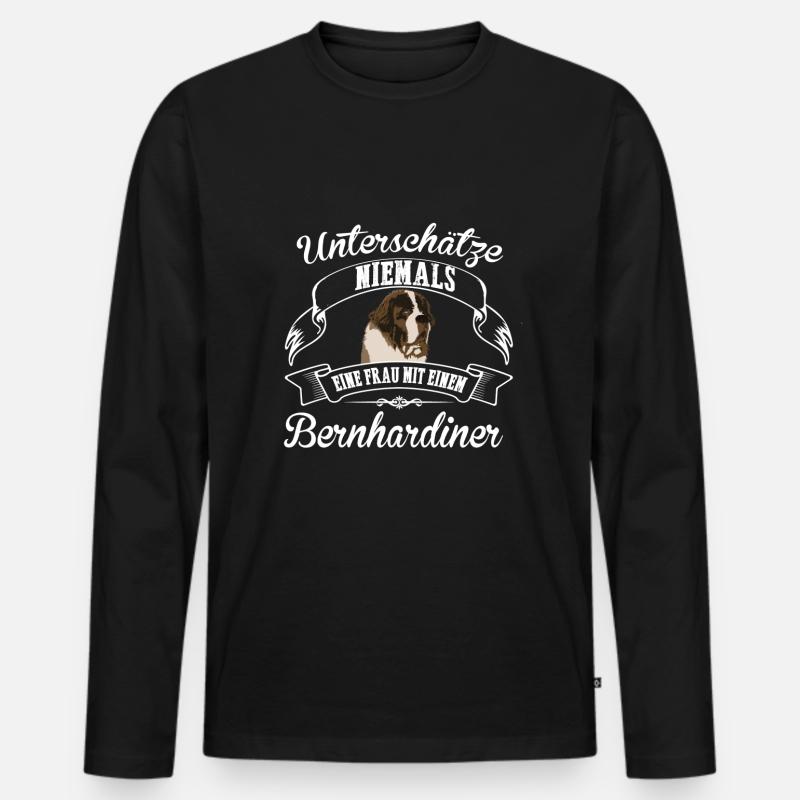 Bernhardiner - Männer Premium Bio Langarmshirt - Schwarz