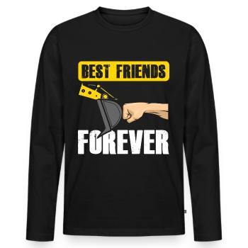 Excavator Friends Meilleurs amis Forever Excavator Shovel - T-shirt manches longues Premium bio Homme - noir - Devant - Nico (187cm)
