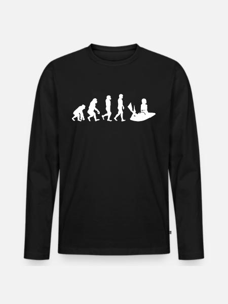 Bodyboarding Bodyboarder Surfing Evolution - Men's Premium Organic Long Sleeve Shirt - black
