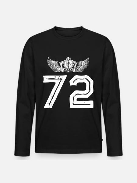 72 Number crown - Men's Premium Organic Long Sleeve Shirt - black