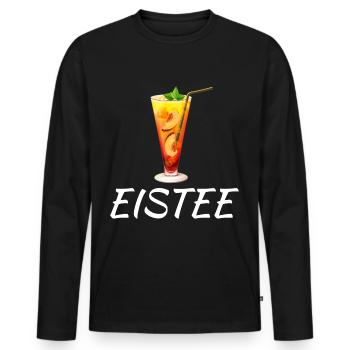 Eistee Pfirsich Liebhaber Getränk - Männer Premium Bio Langarmshirt - Schwarz - Vorne - Nico (187cm)