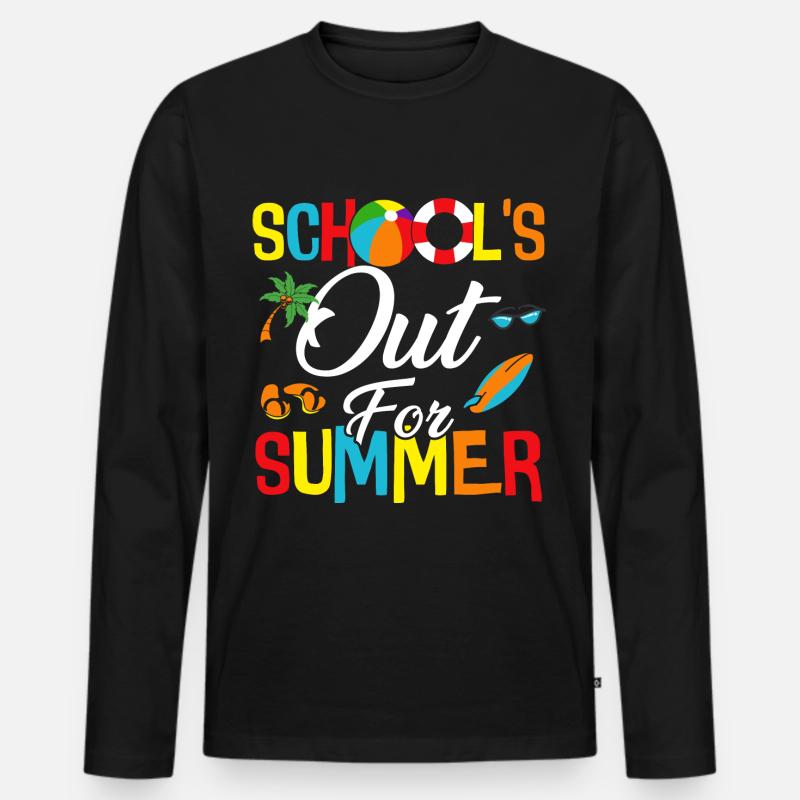 Schools Out For Summer - Männer Premium Bio Langarmshirt - Schwarz