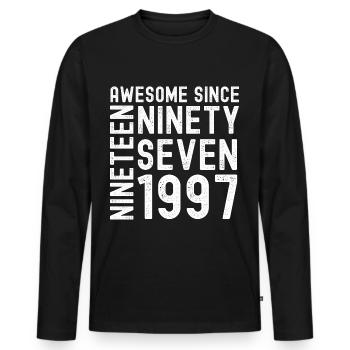 Awesome since 1997 Birthday Gift Year - Men's Premium Organic Long Sleeve Shirt - black - Front - Nico (187cm)
