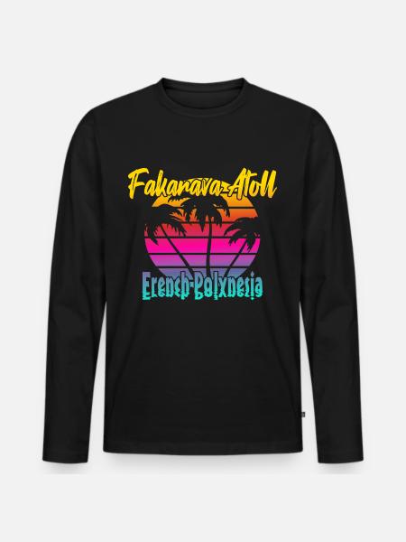 Fakarava Atoll - Men's Premium Organic Long Sleeve Shirt - black