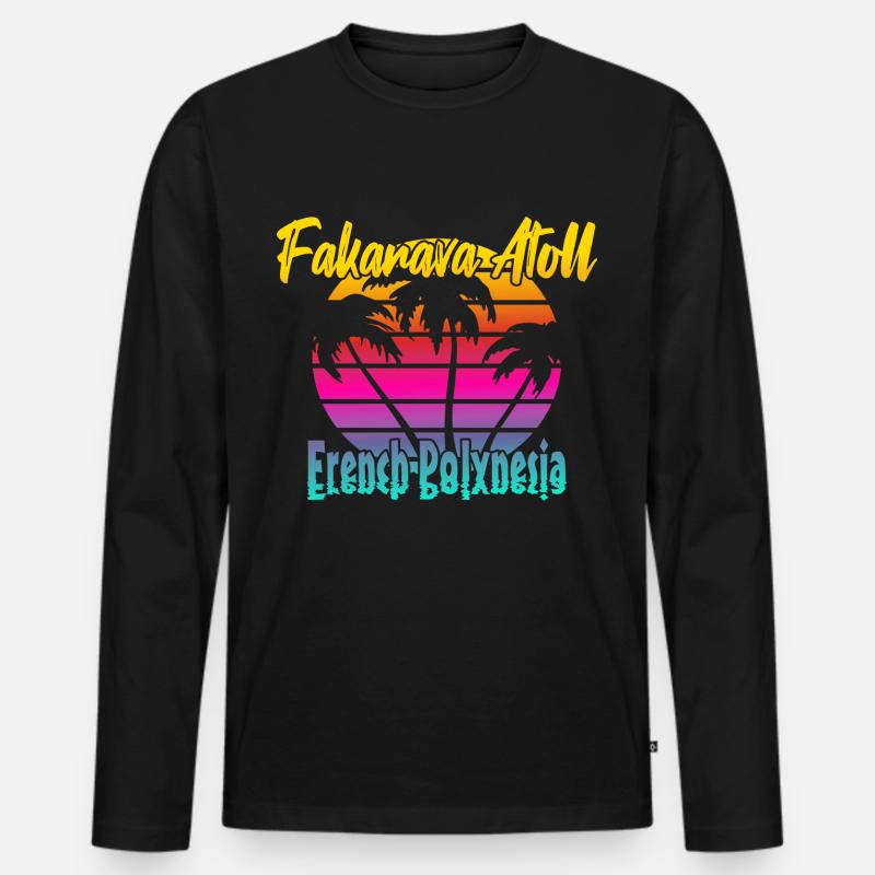 Fakarava Atoll - Männer Premium Bio Langarmshirt - Schwarz