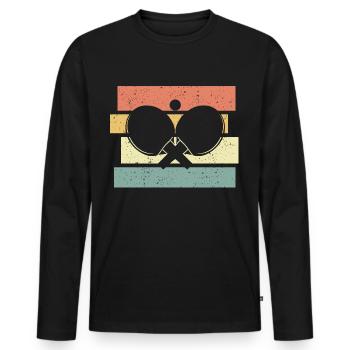 Ping-pong rétro vintage - T-shirt manches longues Premium bio Homme - noir - Devant - Nico (187cm)