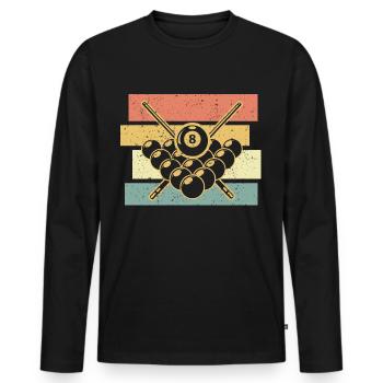 Billard retro vintage - Männer Premium Bio Langarmshirt - Schwarz - Vorne - Nico (187cm)