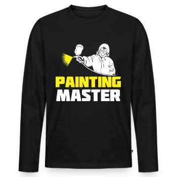 Peintre et vernisseur, le métier le meilleur et le plus ennuyeux - T-shirt manches longues Premium bio Homme - noir - Devant - Nico (187cm)