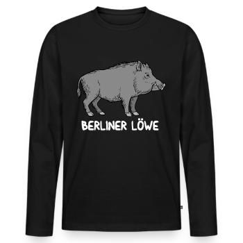 Berliner Löwe - Männer Premium Bio Langarmshirt - Schwarz - Vorne - Nico (187cm)